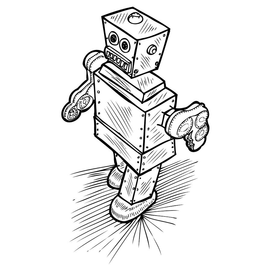 900x900 Robot Drawing