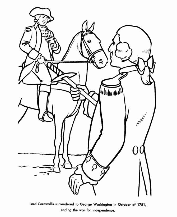 670x820 Usa Printables Surrender Of Cornwallis Coloring Pages