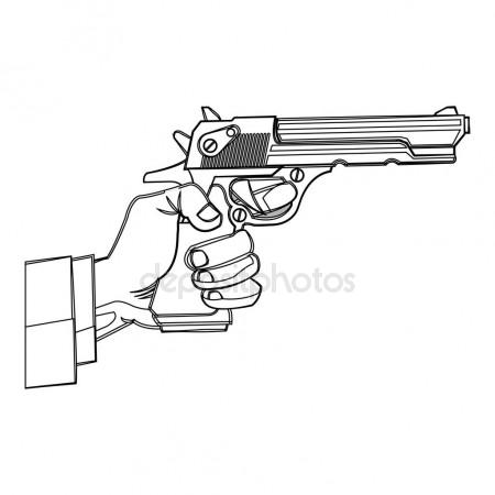 450x450 Sketch Revolver Pistol Stock Vector Nikiteev