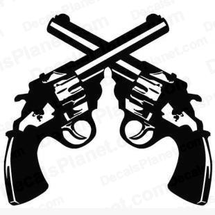 310x310 Dual Revolver (Two Revolvers) Decal, Vinyl Decal Sticker, Wall