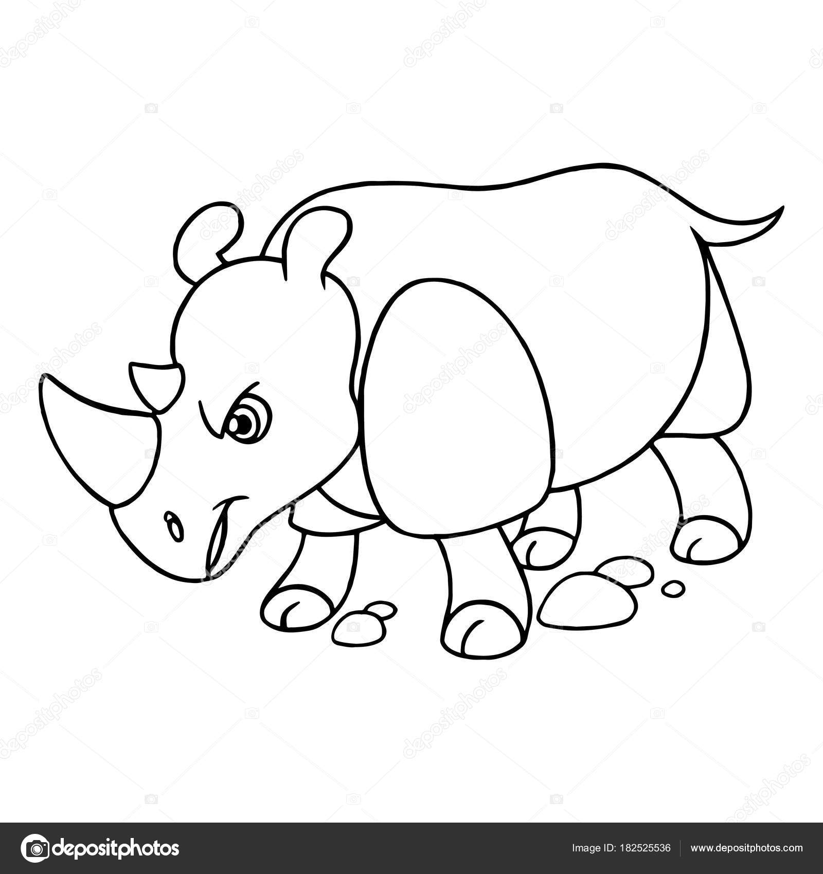 1600x1700 Cute Cartoon Rhino White Background Childrens Prints Shirt Color