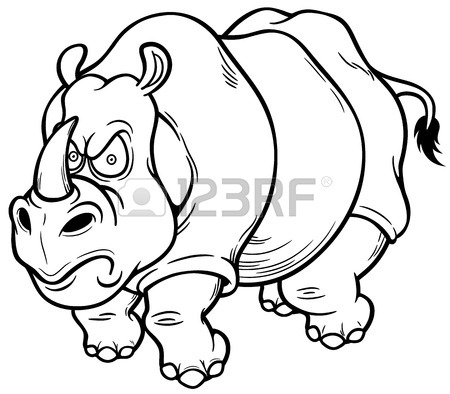 450x394 Animal Safari Rhinoceros Cartoon Drawing Royalty Free Cliparts