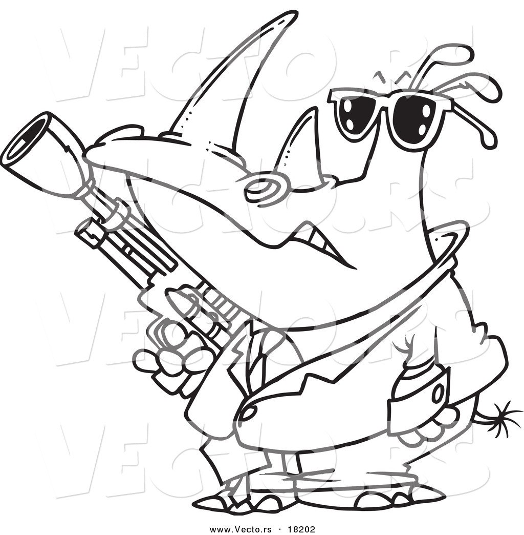 1024x1044 Vector Of A Cartoon Rhino In A Black Suit