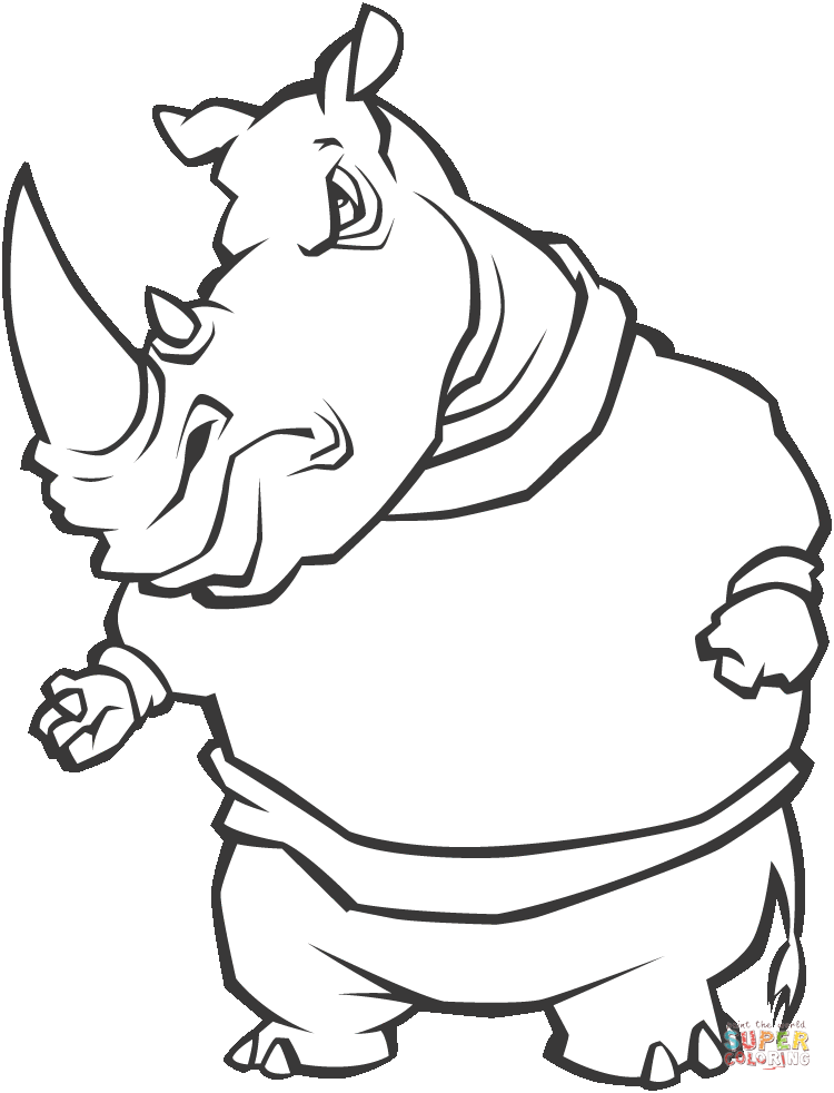 750x982 Cartoon Rhino Coloring Page Free Printable Coloring Pages