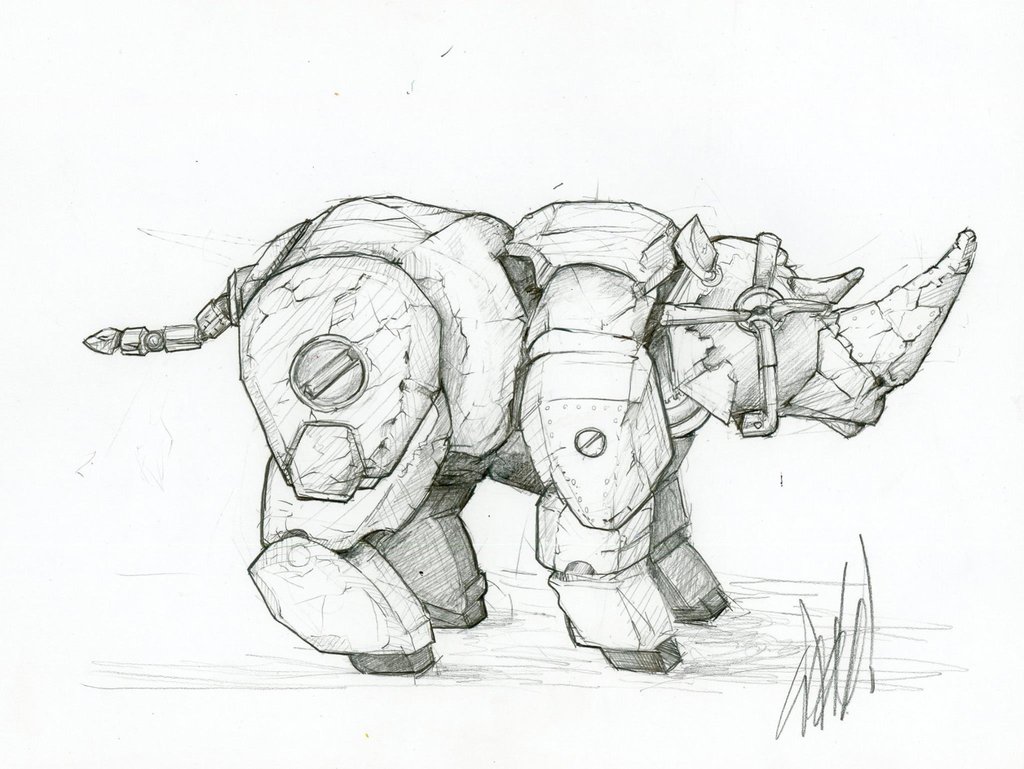 1024x769 Robot Rhino By Stephenglagow