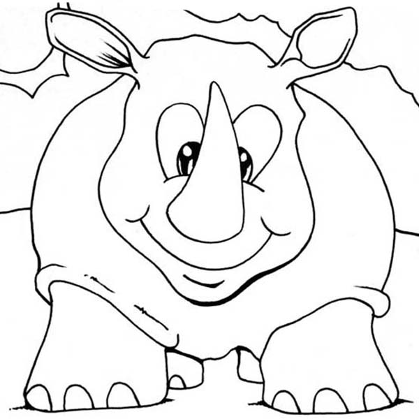 600x600 Kindergarten Kids Drawing Rhino Coloring Pages Batch Coloring