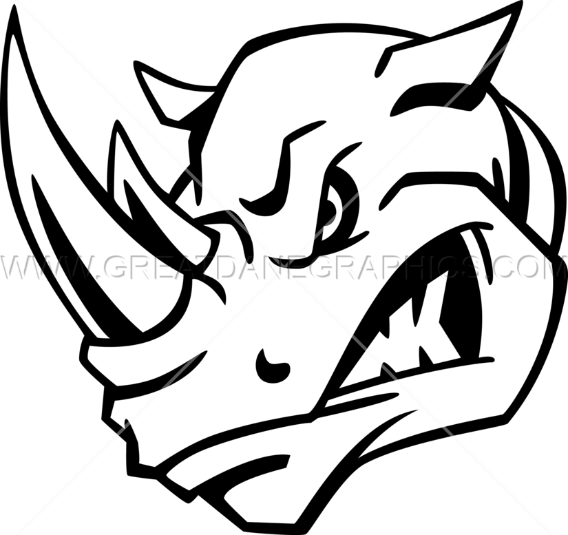 825x777 Rhino Head Production Ready Artwork For T Shirt Printing