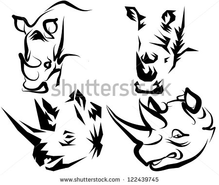 450x380 Wonderful Rhino Tattoos Designs