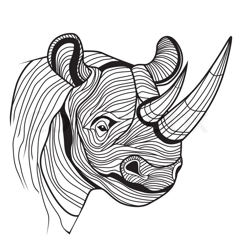 800x800 Rhino Rhinoceros Animal Head As Symbol For Mascot Or Emblem Design