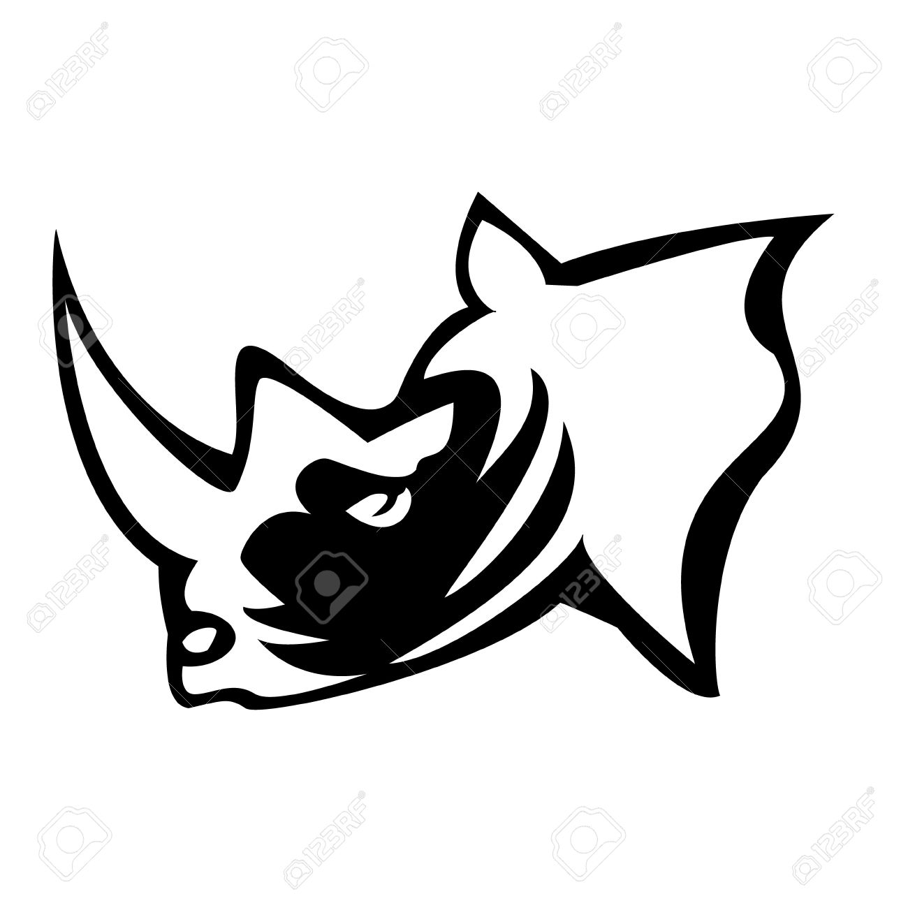 1300x1300 Vector Illustration Of Rhino Head Royalty Free Cliparts, Vectors