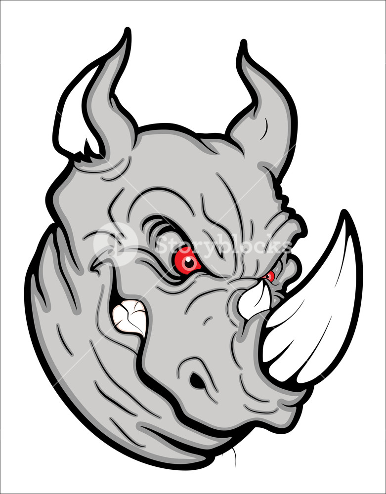 781x1000 Angry Rhinoceros Mascot Royalty Free Stock Image