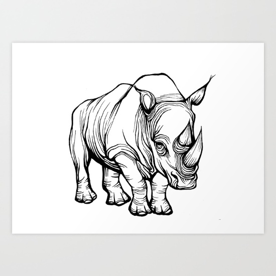 550x550 Hand Drawn Rhino Designltbrgt Ltbrgt Rhino, Rhinoceros, Graphic