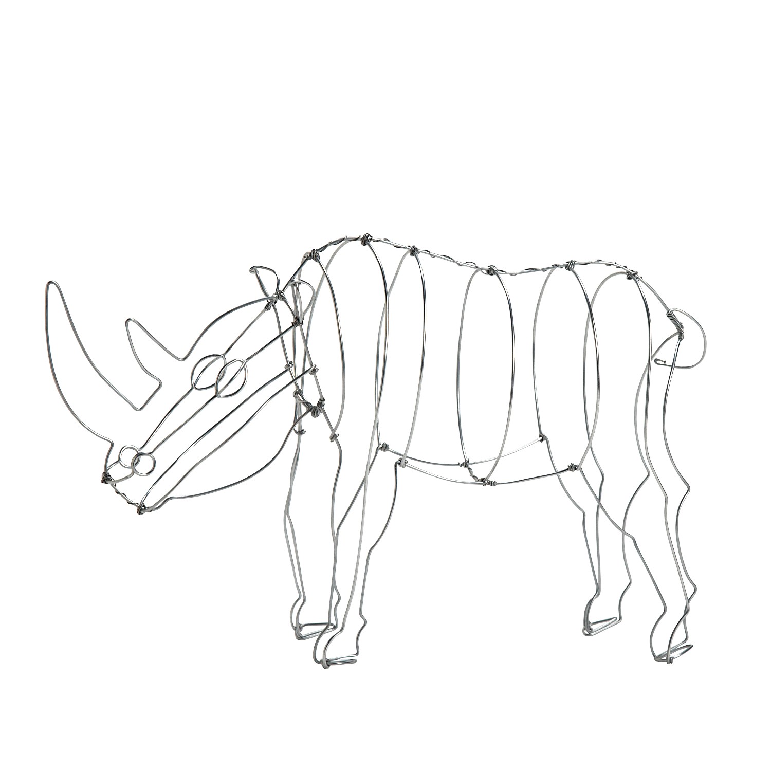 1500x1500 Wire Rhino Sculpture