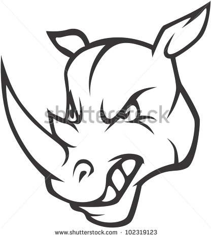 418x470 Drawn Rhino Cartoon