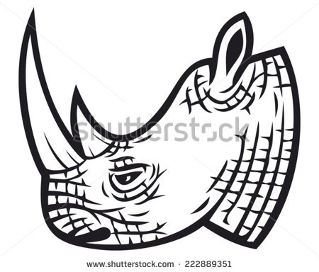 450x384 Drawn Rhino Rhino Head