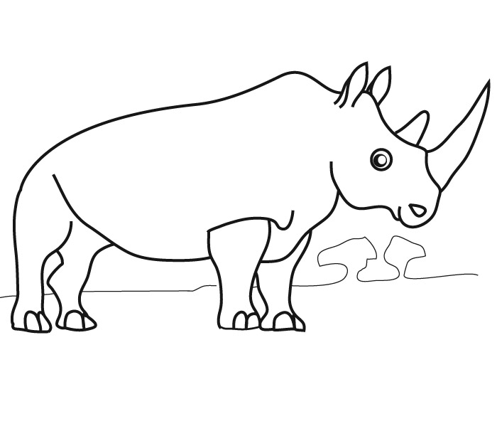 700x620 Coloring Rhinoceros
