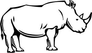 300x172 Rhino Clipart Black And White Letters