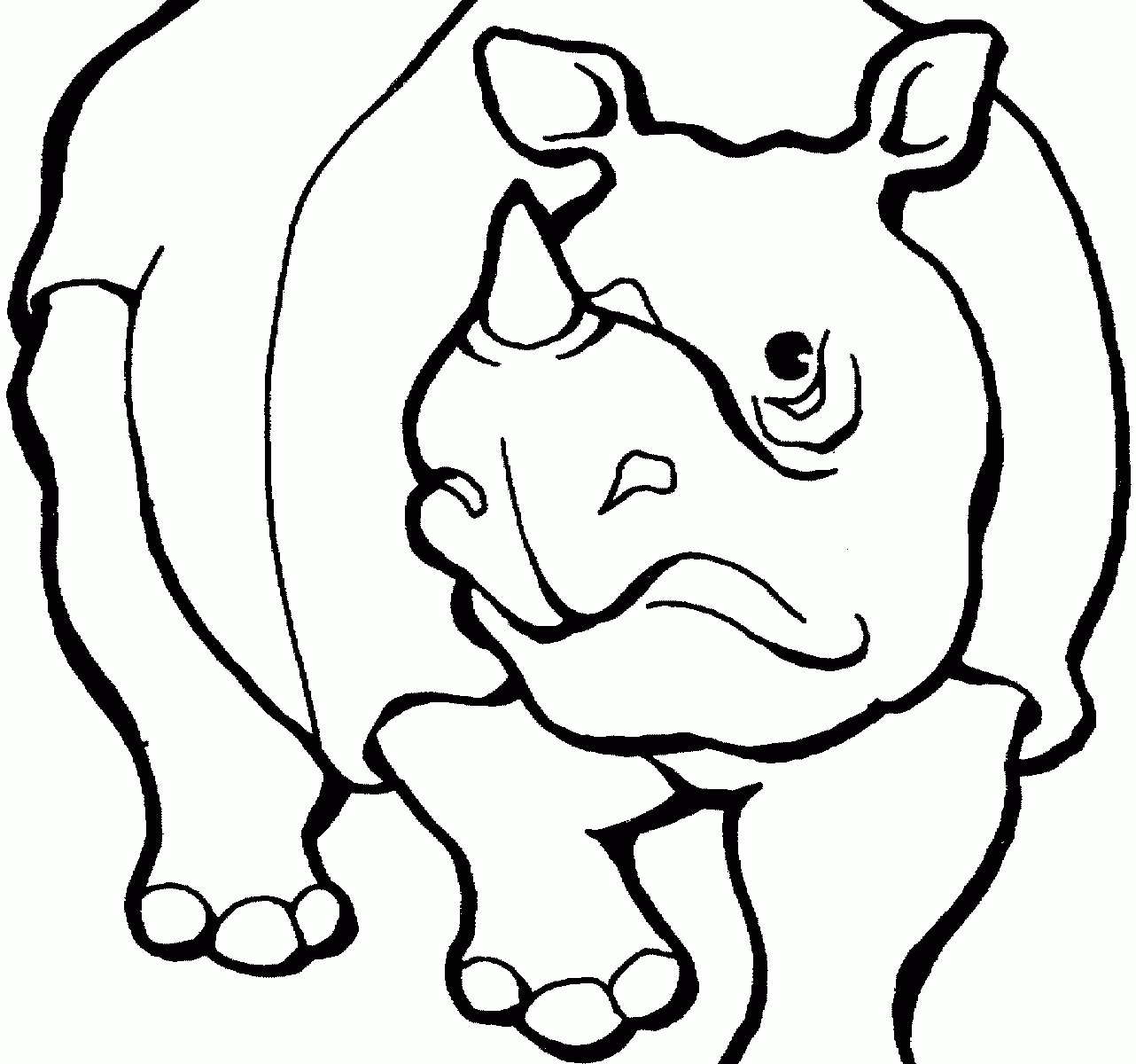 1282x1200 Kids Free Animal Coloring Pages Rhino Animals Rhinoceros Page