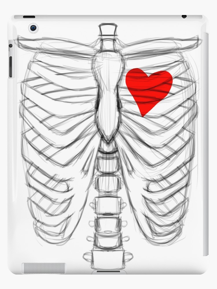750x1000 Rib Cage Sketch With Heart Ipad Cases Amp Skins By Mattwilldo