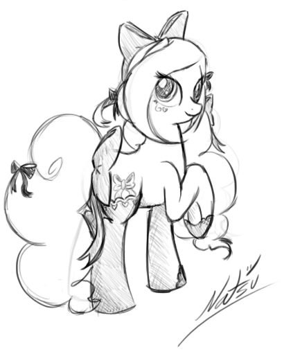 410x511 Lolita Ribbon Lace Sketch (Request) By Natsu714