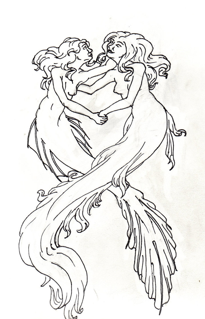 717x1115 Mermaid Ribbon Sketch By Nytlin