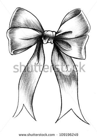332x470 Ribbon Bow Drawing Beautiful Ribbon Tied In A Bow. Freehand