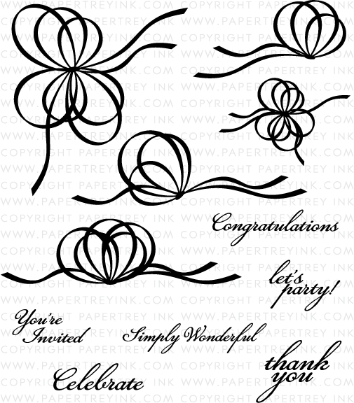 505x576 Ribbon Amp Bows Stamp Set Papertrey Ink Clear Stamps Dies Paper Ink