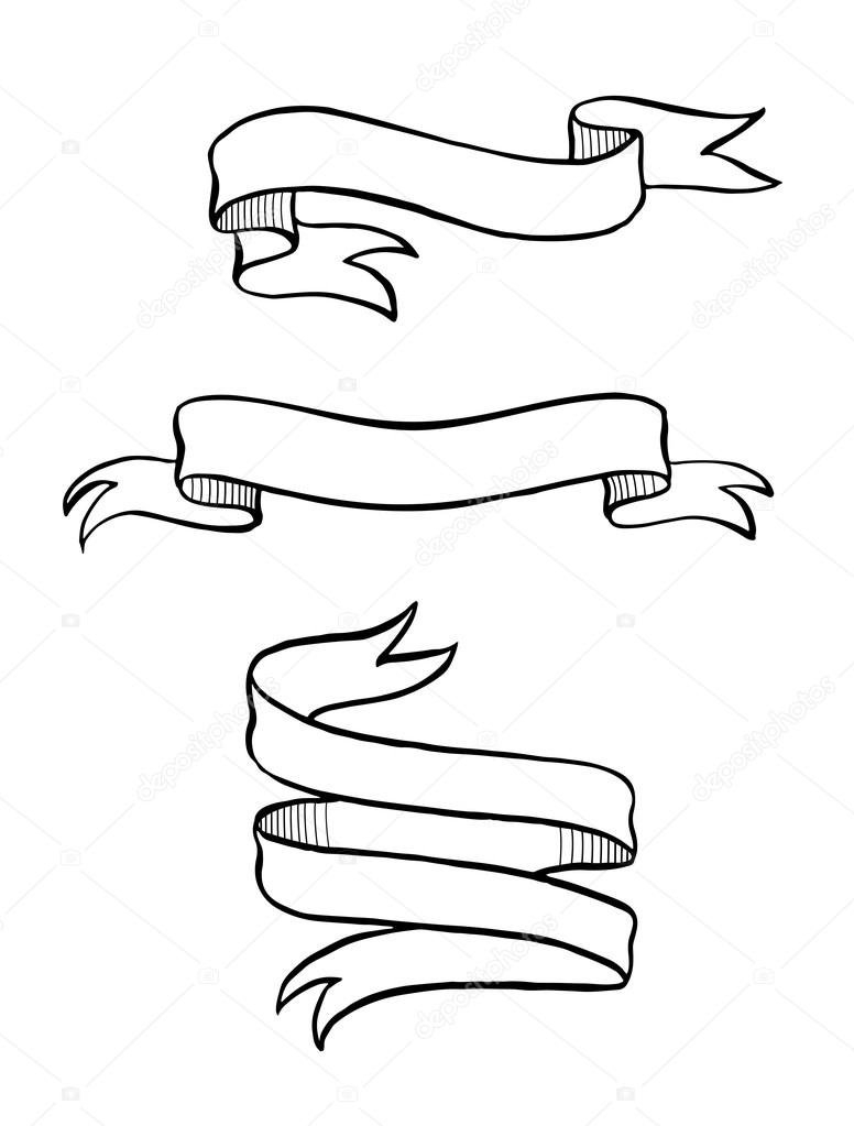 776x1023 Ribbon Banner Drawing Free Design Templates
