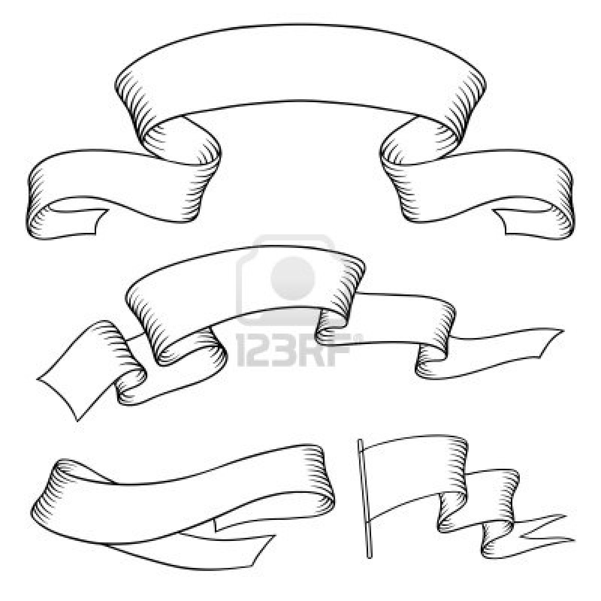 1200x1200 Set Old Banners Hand Drawn Style Stock Photo For My School Art