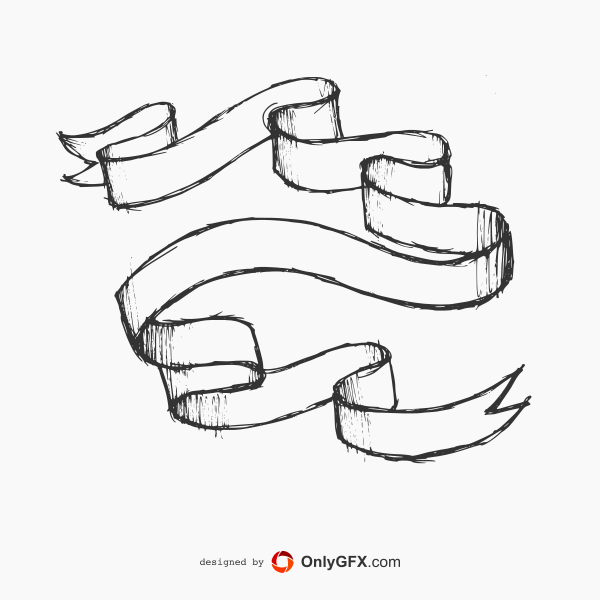 600x600 9 Hand Drawn Banner Ribbon Labels Vector (Eps, Svg, Png) Drawing