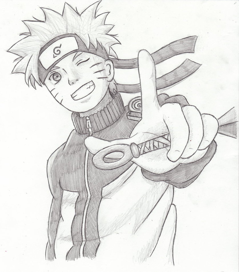 837x954 Pencil Shading Of Happy Birthday Naruto Drawing Picture Kids