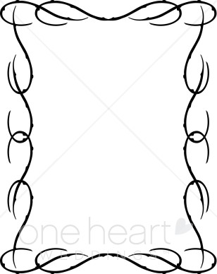 308x388 Black Decorative Line Border Ribbon Borders