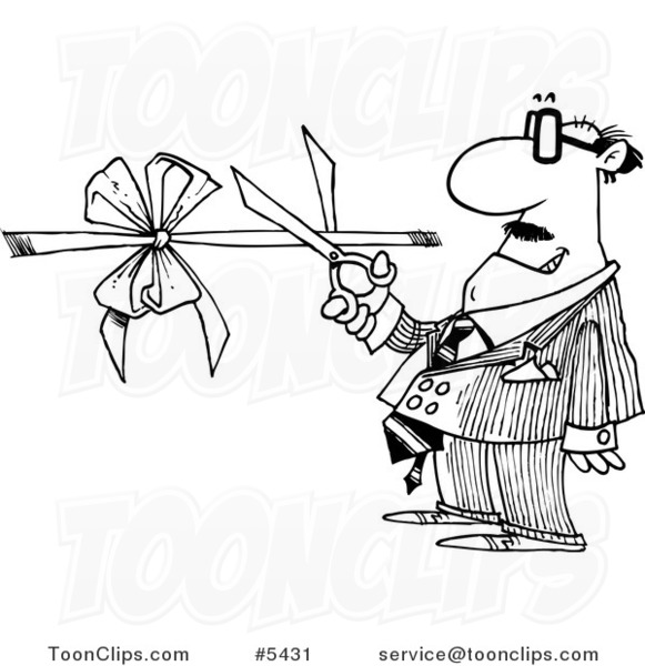 581x600 Cartoon Black And White Line Drawing Of A Business Man Performing