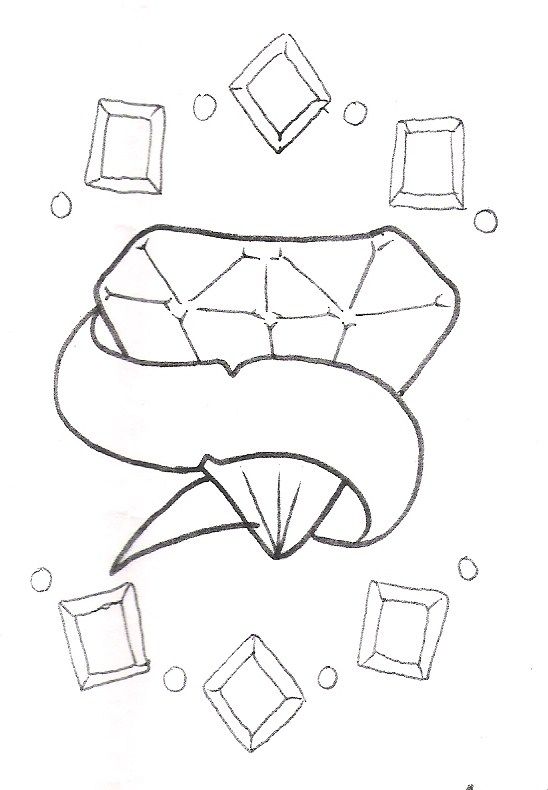 548x790 Dimonds Tattoo Diamond And Ribbon Tattoo Design
