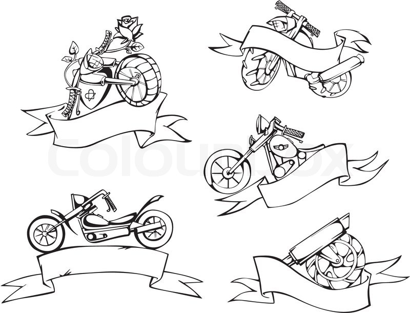 800x610 Motorcycle Templates With Ribbons Stock Vector Colourbox