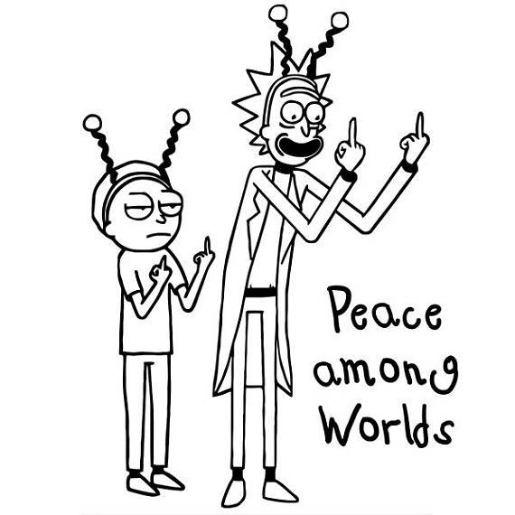 570x570 Peace Among Worlds Rick And Morty Inspired Vinyl Decal