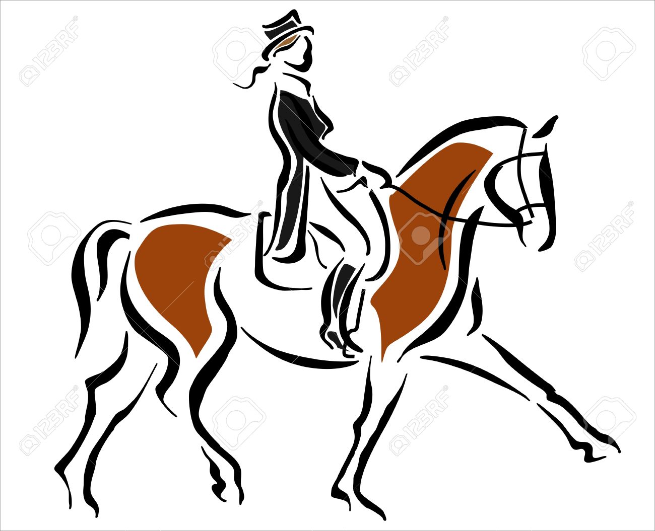1300x1055 Woman Riding A Horse Royalty Free Cliparts, Vectors, And Stock