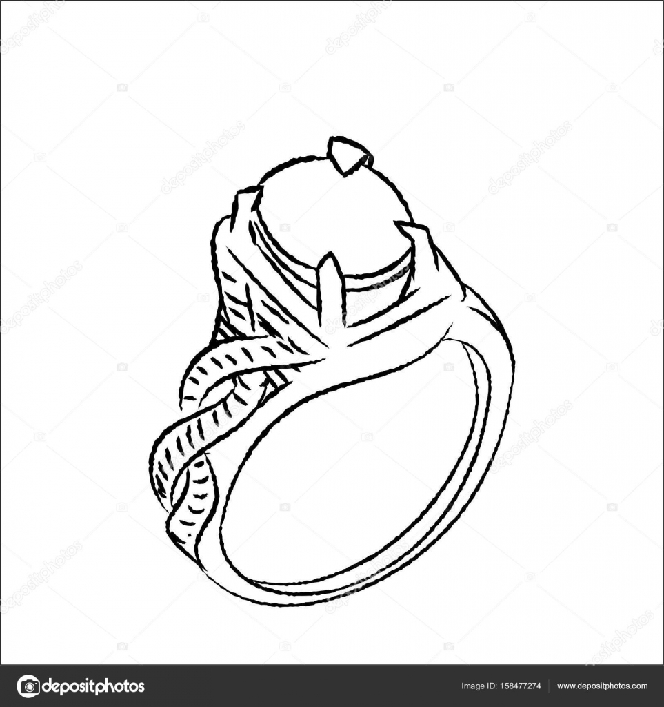963x1024 Line Drawing Of Rings Simple Line Vector Stock Vector
