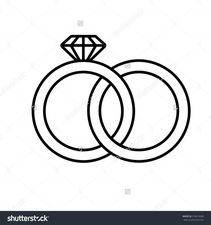 687x733 Wedding Rings How To Draw Interlocking Wedding Rings How To Draw