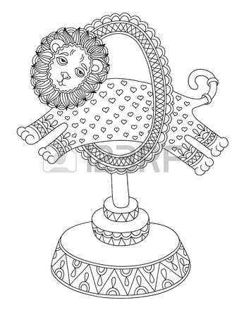 336x450 Circus Show Illustration. Tiger Jumping Through The Fire Ring