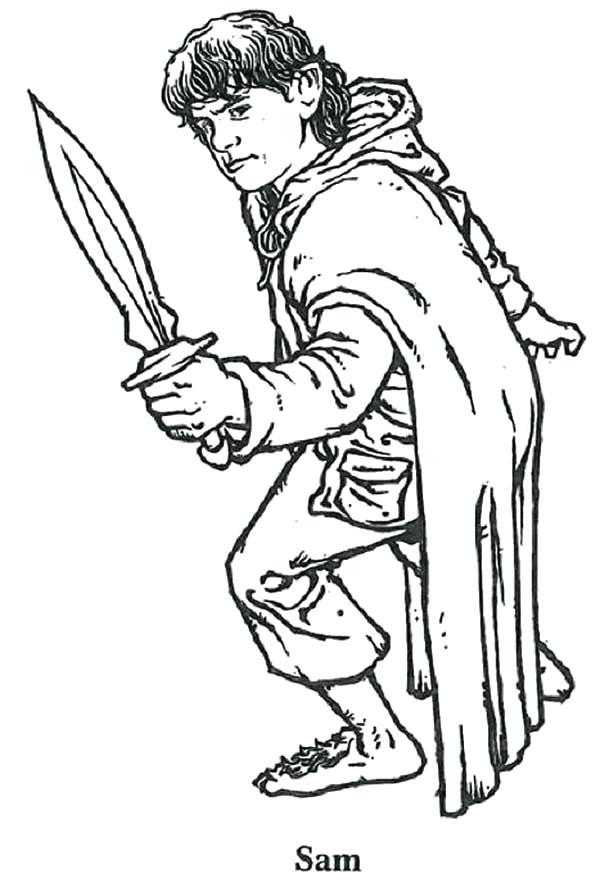 600x892 How To Draw A Lord Of The Rings Elf His Sword In Coloring Page