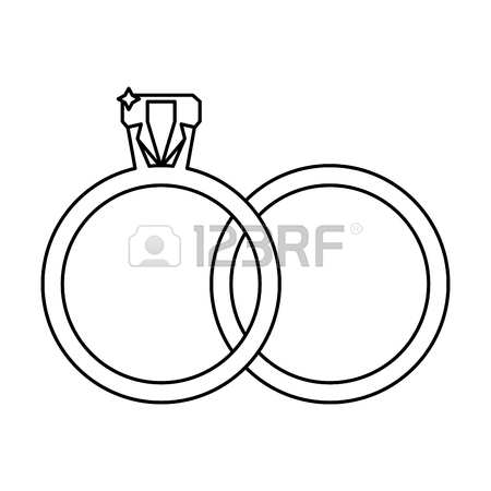 450x450 Drawing Golden Rings Wedding Symbol Vector Illustration Eps 10