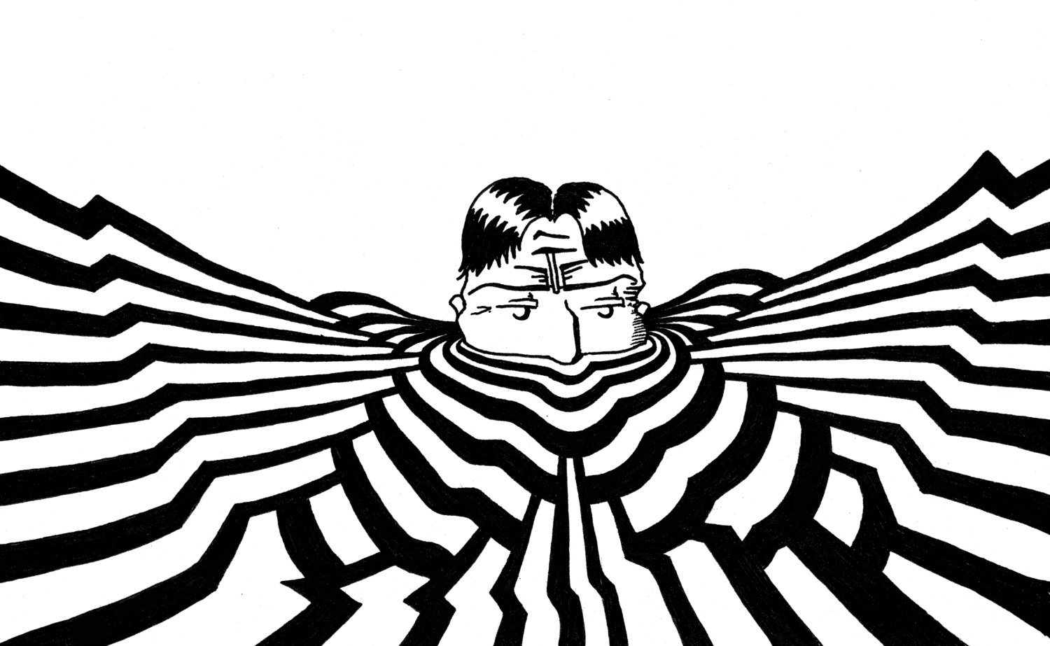 1500x923 Surreal Pen And Ink Drawing Abstract Ripples Black And White