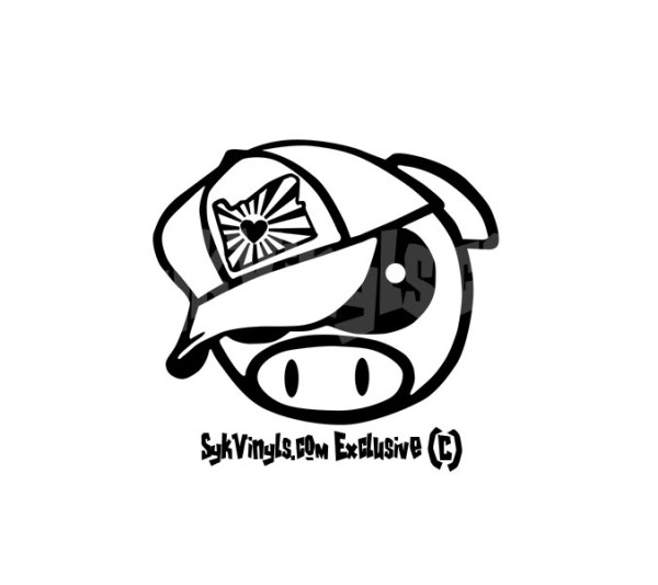600x533 Jdm Angry Pig With Oregon Rising Sun Hat Sticker