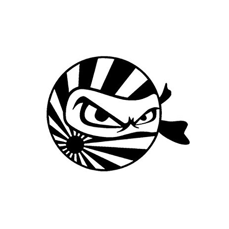 463x463 Ninja Rising Sun Flag Premium Decal 5 { Black