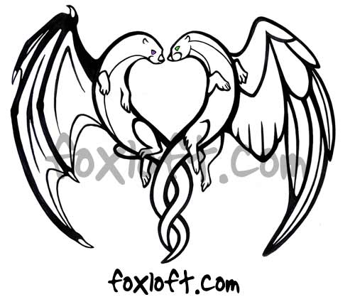 500x425 Otters Heart Tattoo. I Want Something Like This, Without The Wings