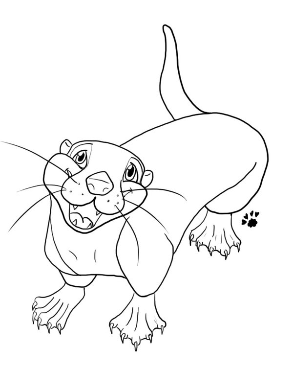 600x754 River Otter Lineart By Dreampaws101