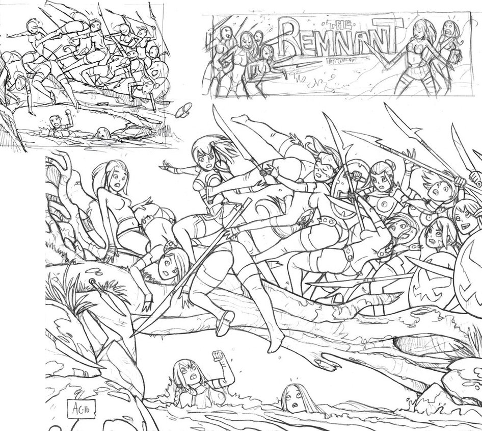946x845 River Battle (Pencil Drawings) By Alexi C