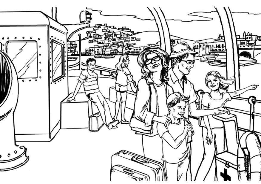 875x620 Coloring Page River Boat Trip