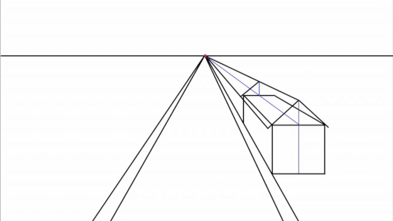 1280x720 How To Draw A Peaked Roof House In One Point Perspective